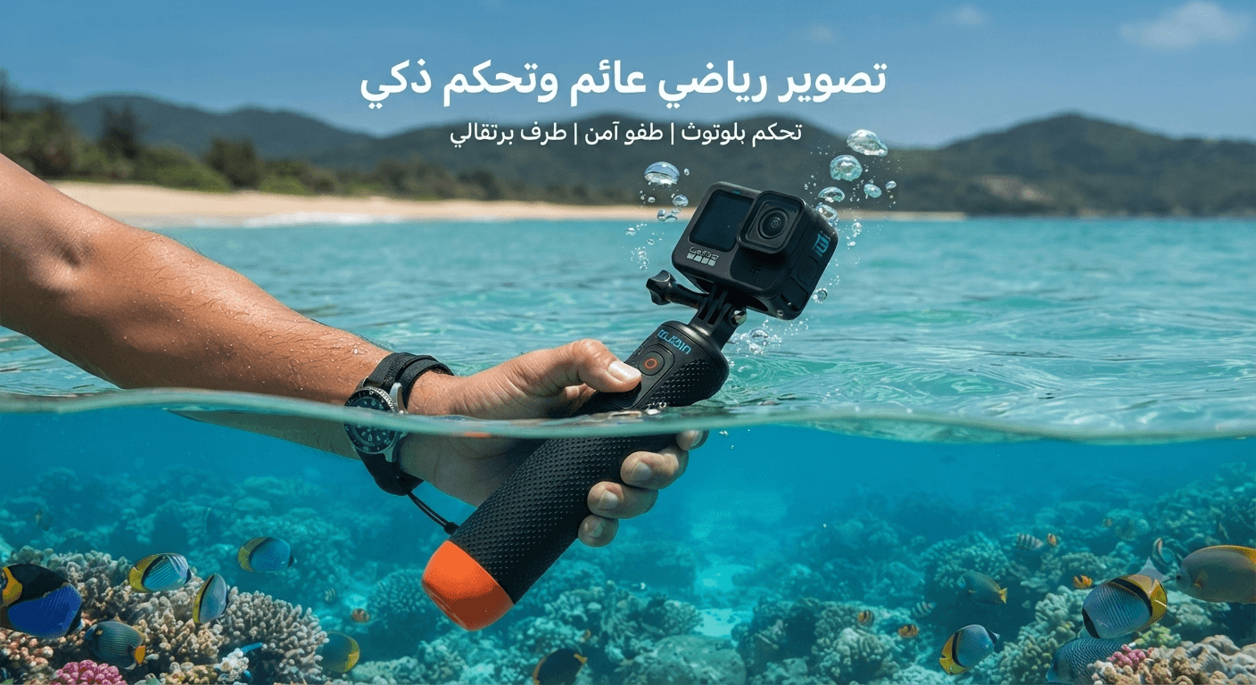 مقبض وعصا سيلفي عائمة ومقاومة للماء مع جهاز تحكم عن بعد بلوتوث لكاميرات جوبرو من تيلسين (TELESIN).